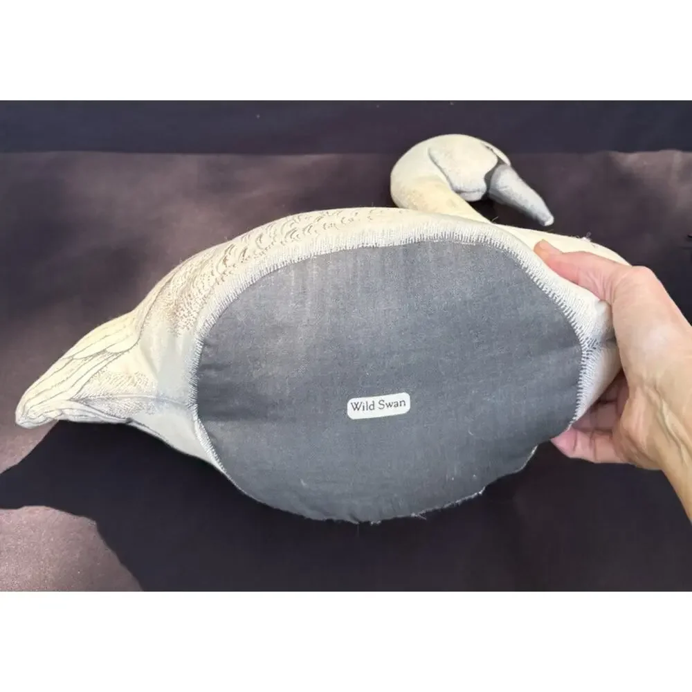 Vintage Large Stuffed Wild Swan Bird Plush Decorative Pillow Decor Handmade